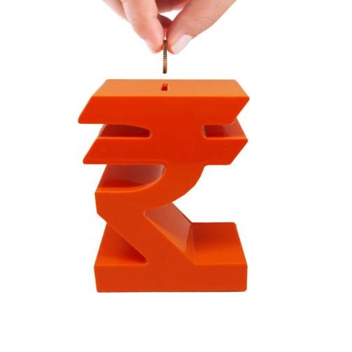 Tuelip Kids Money Bank / Piggy Bank / Coin Bank Rupee Shape (Orange)